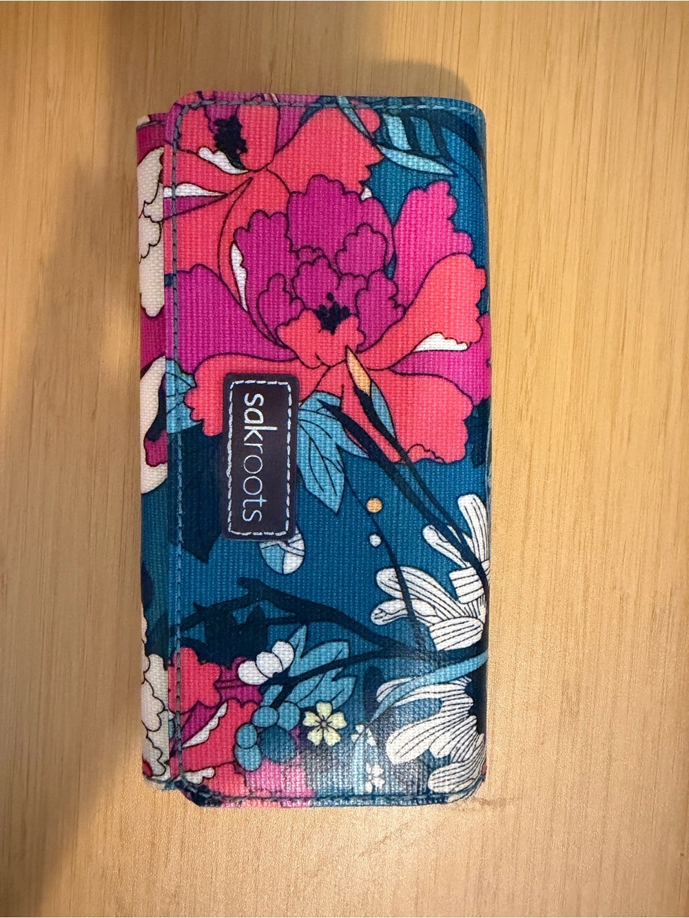 Sakroots Floral Print Blue Pink Wallet
